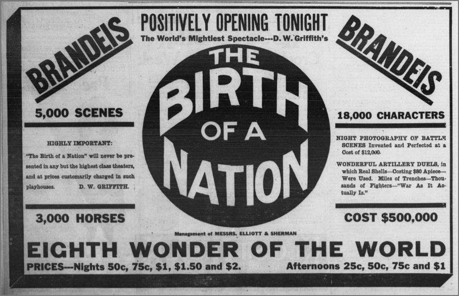 The Birth of a Nation ad, Omaha, Nebraska
