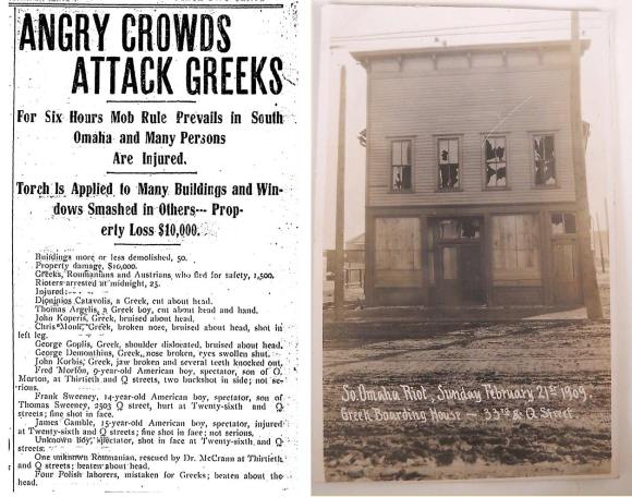 South Omaha Greek Riots, S. 33rd and Q Streets, Omaha, Nebraska. February 21, 1909
