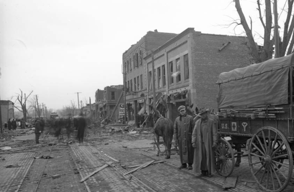 24th and Lake Army soldiers after the 1913 Easter Sunday tornado