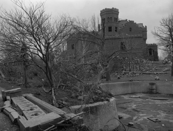 1913 Joslyn Castle damage, North Omaha, Nebraska