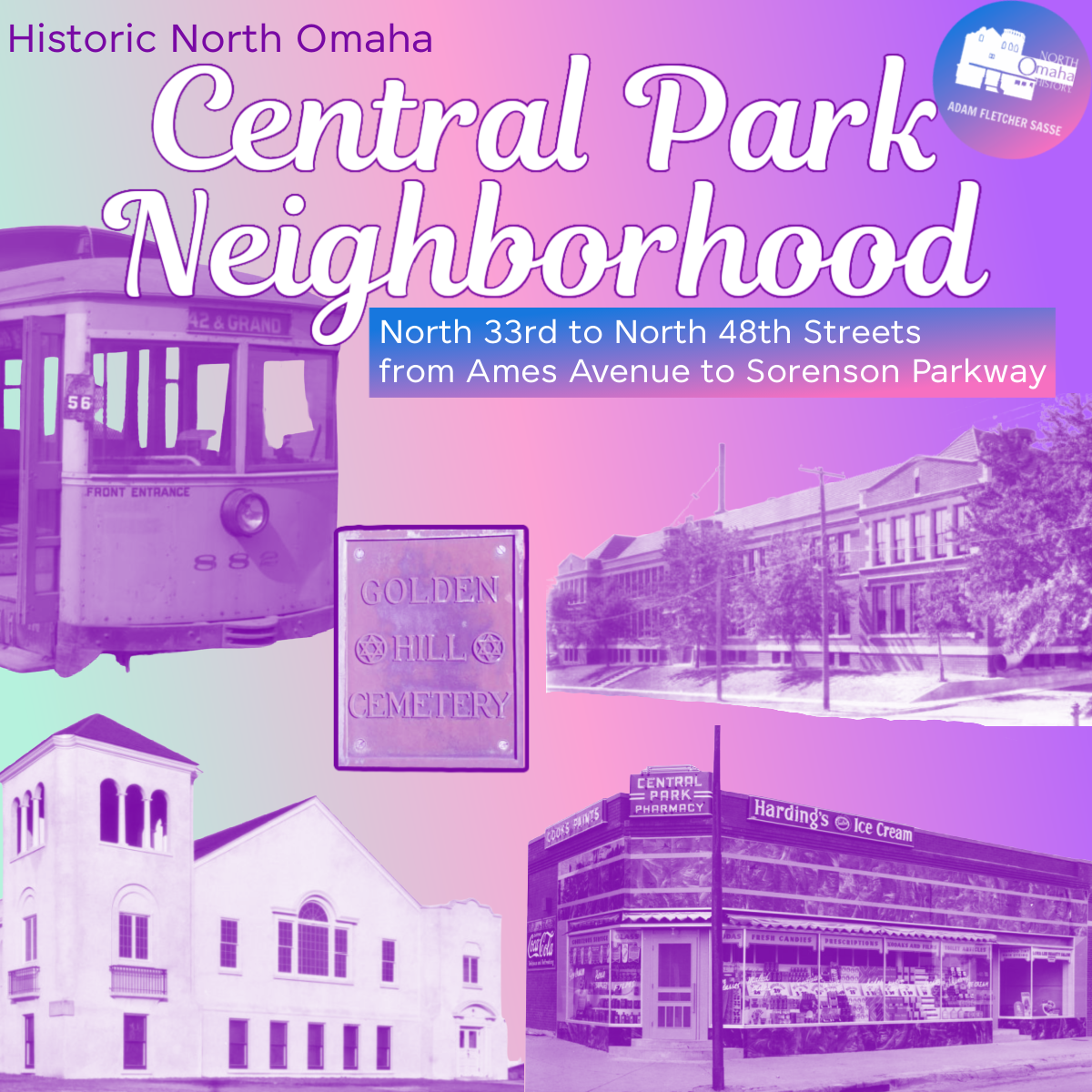 North Omaha's historic Central Park Neighborhood extends from N. 33rd to N. 48th St, from Ames Ave to Sorensen Pkwy.