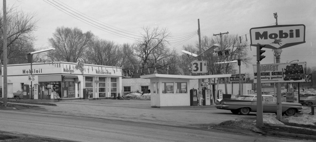 1962 pic of Koborg Brothers Mobil Filling Station, N. 47th and Hamilton Streets, North Omaha, Nebraska