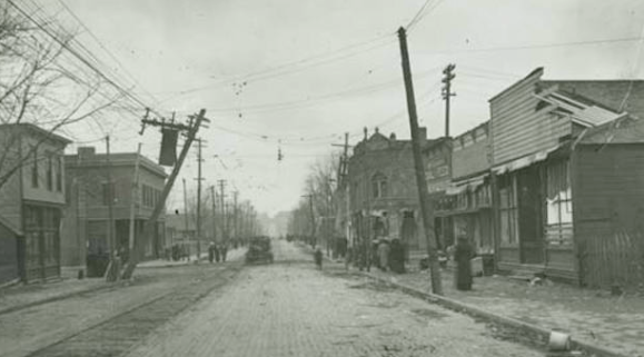 N. 20th and Lake on March 24, 1913 after the tornado.
