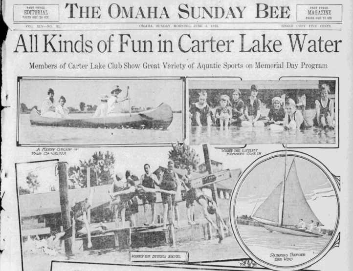 Carter Lake Club feature Omaha Sunday Bee 1916