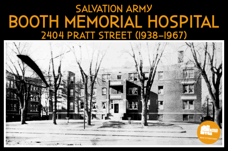The Salvation Army Booth Memorial Hospital was located at 2404 Pratt Street, North Omaha, Nebraska