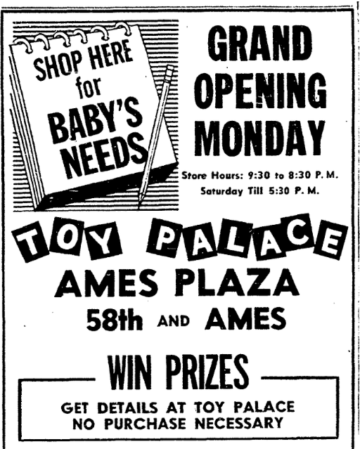 Toy Palace, Ames Plaza, North Omaha, Nebraska