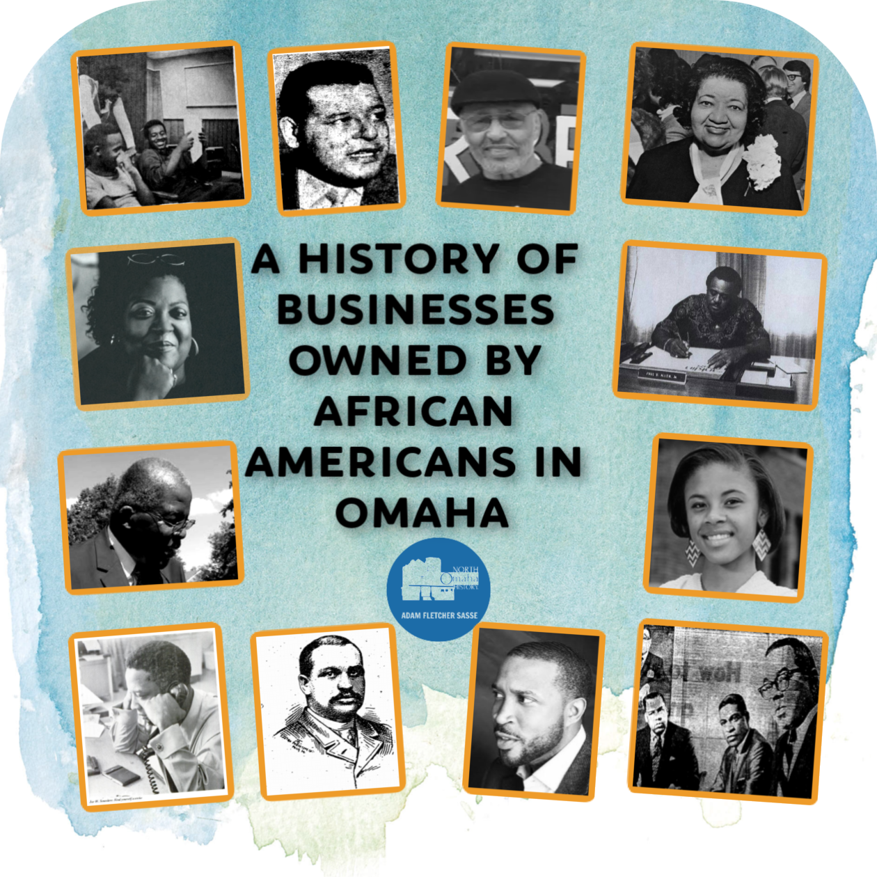 This image shows several African American business owners in Omaha from the 1880s to present.