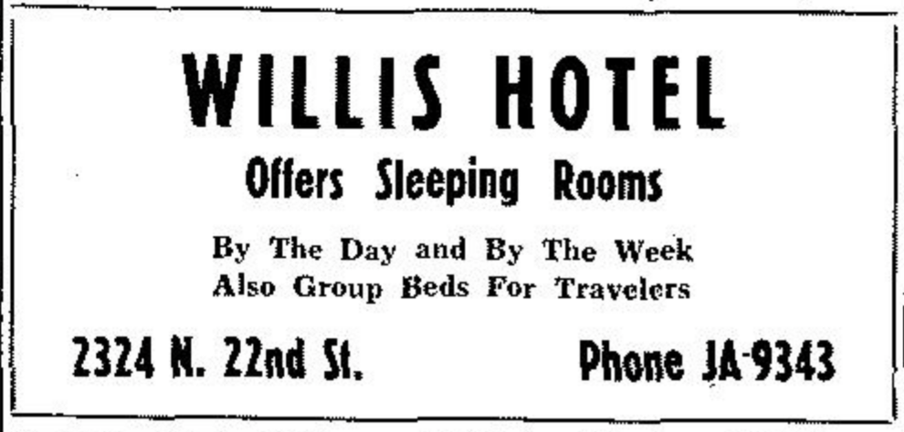 Willis Hotel, 2324 N. 22nd St., North Omaha, Nebraska